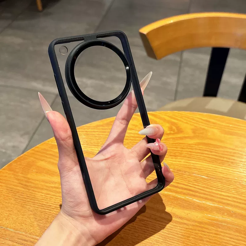 Чехол для OPPO Find X8 Ultra с металлическим кольцом камеры прозрачный противоударный 2 в 1