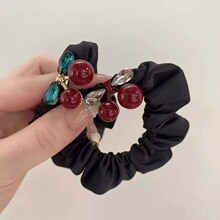 安可拉红樱桃大肠发圈女复古扎头发绳皮筋高弹力森系甜美马尾头绳