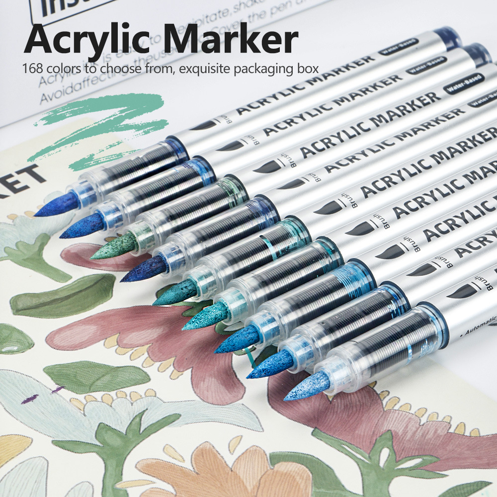 Pluma acrílica de líquido directo Cepillo de pintura de cabeza suave de 72 colores Pincel de graffiti de bricolaje de estudiante Pluma de punta suave Spot al por mayor