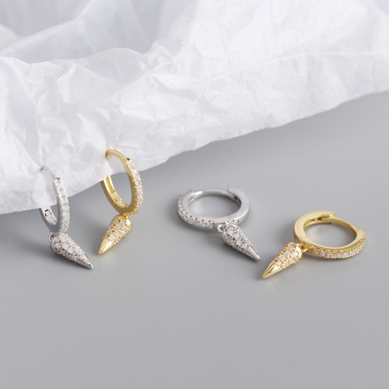 2021 new geometric conical diamond ear buckle personalized fashion temperament earringspicture4