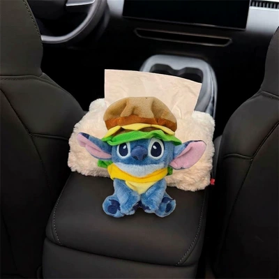 Stitch Design, Car tissue box/set - standard-hamburger-hat-sitting-stitch