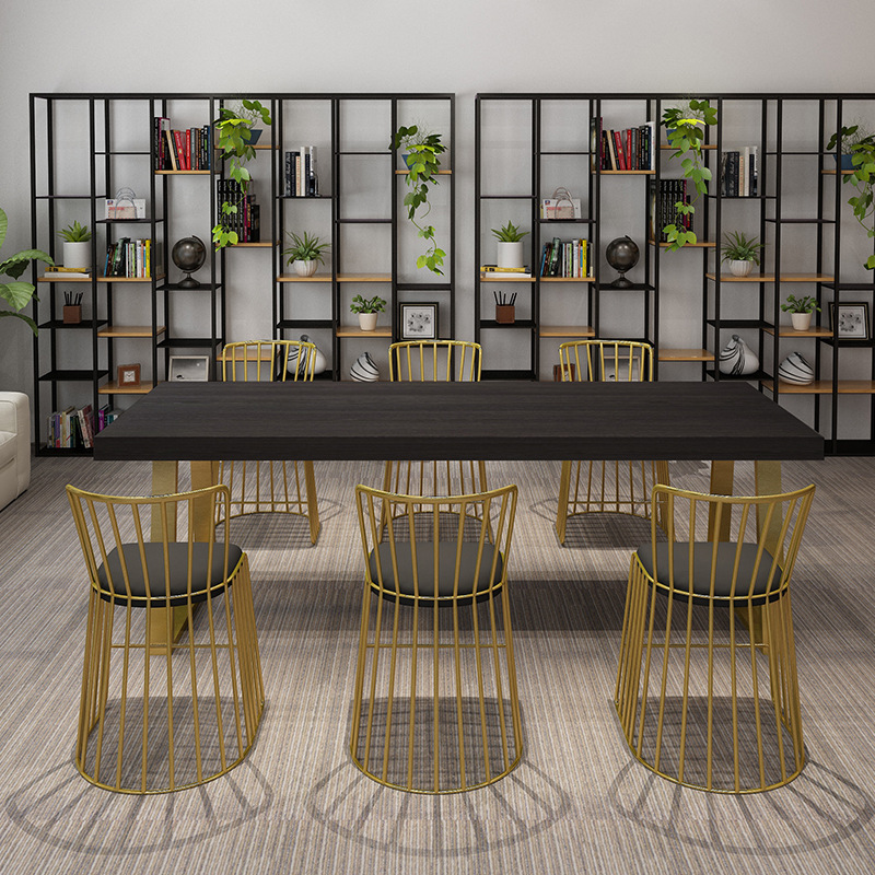 Mesa de reunión de madera sólida nórdica simple mesa de oficina creativa moderna mesa de trabajo mesa larga mesa de negociación combinación de mesa y silla