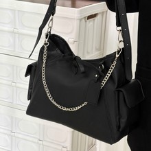 2025新款休闲松弛感托特包包女士中性大包大容量通勤单肩斜挎包