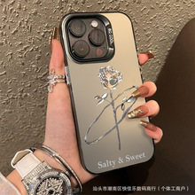 高级简约玫瑰适用苹果手机壳iPhone11/12/13/14/15/16Pro Max外壳