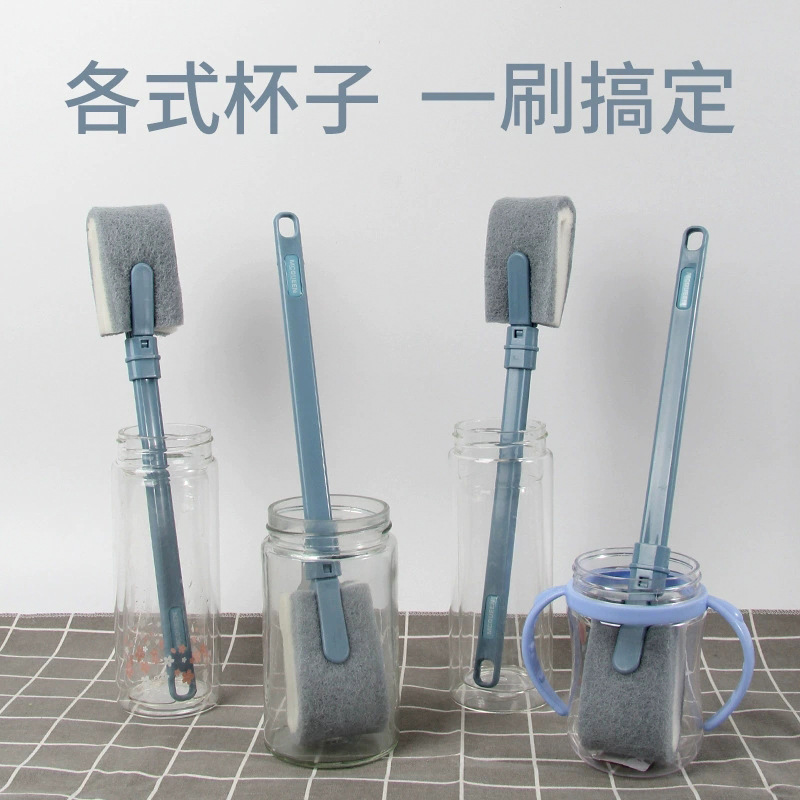 Cepillo de taza de mango largo cepillo de taza retráctil cepillo de botella de leche alargado cepillo de limpieza de taza de calor esponja colgante cepillo de lavado de botella