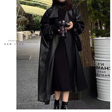 原创欧美风高档皮衣女中长款2025秋冬新款加绒加厚洋气皮风衣外套