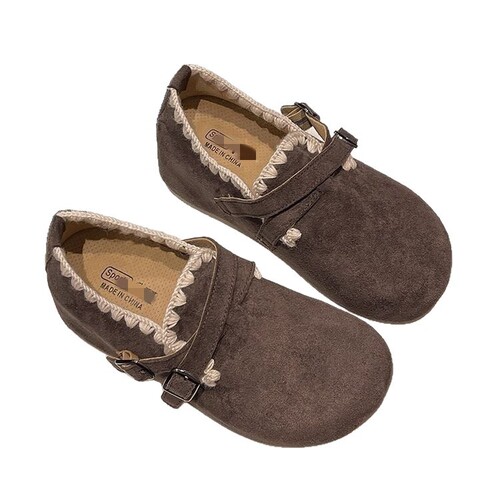 Popular and Bestselling Flat Birkenstock Shoes for Women, New Autumn Style, Fashionable and Versatile, Retro One-Piece Round-Toe Single Shoes