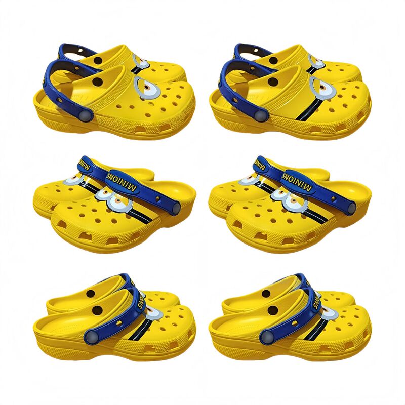 Children's Crocs for Older Kids, Minions and Pikachu, Branded Closed-Toe Non-Slip Soft Beach Slippers for Boys and Girls