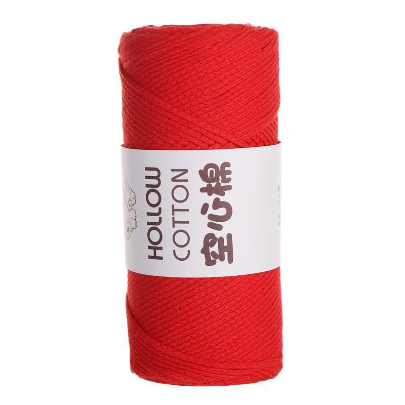 空心棉毛线全棉中粗帽子杯垫毛线手编包包家居饰品30个颜色150克