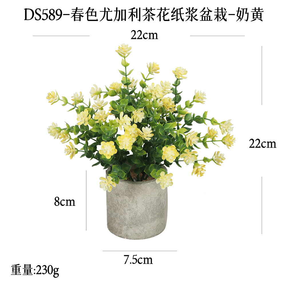 Más de 240 combinaciones populares de macetas con plantas verdes artificiales, decoraciones para el hogar, flores artificiales, bonsáis cilíndricos de pulpa de papel.
