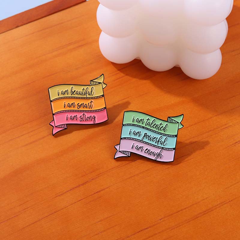 Basic Letter Alloy Stoving Varnish Unisex Brooches display picture 5