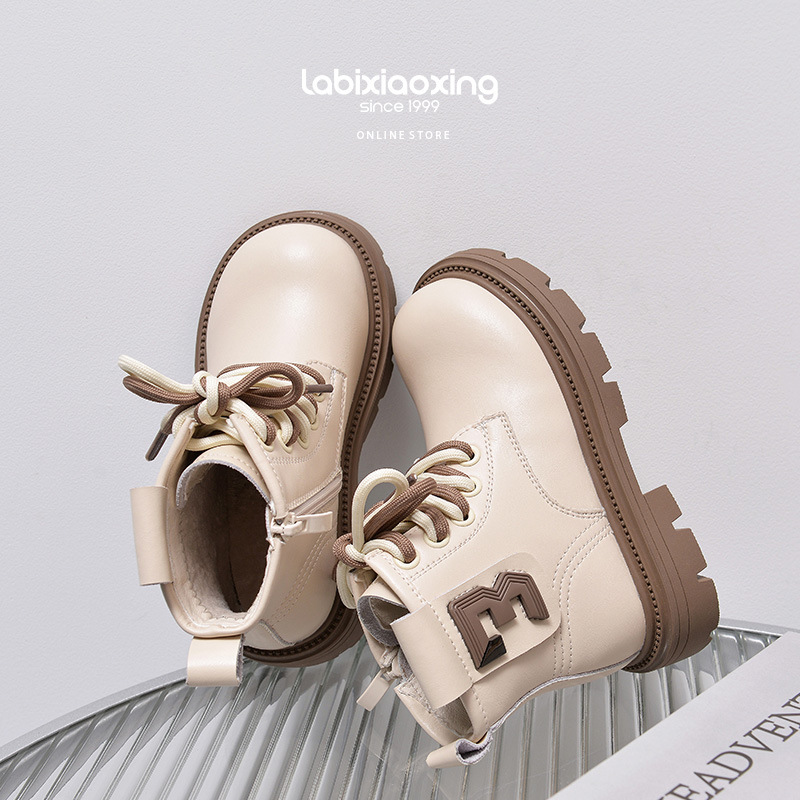 Children's shoes Martin boots Korean style girls' cotton boots two cotton children's casual leather boots 2023 autumn new short boots wholesale