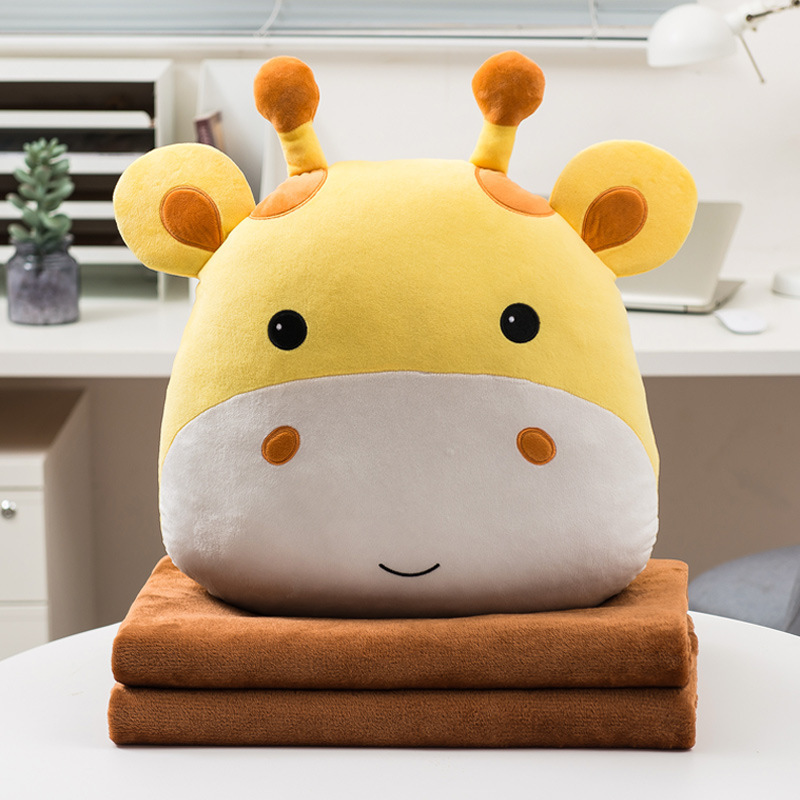 Almohada edredón Almohada de doble uso Manta plegable Cojín interior del coche Almohada Aire acondicionado dos en uno Oficina Siesta