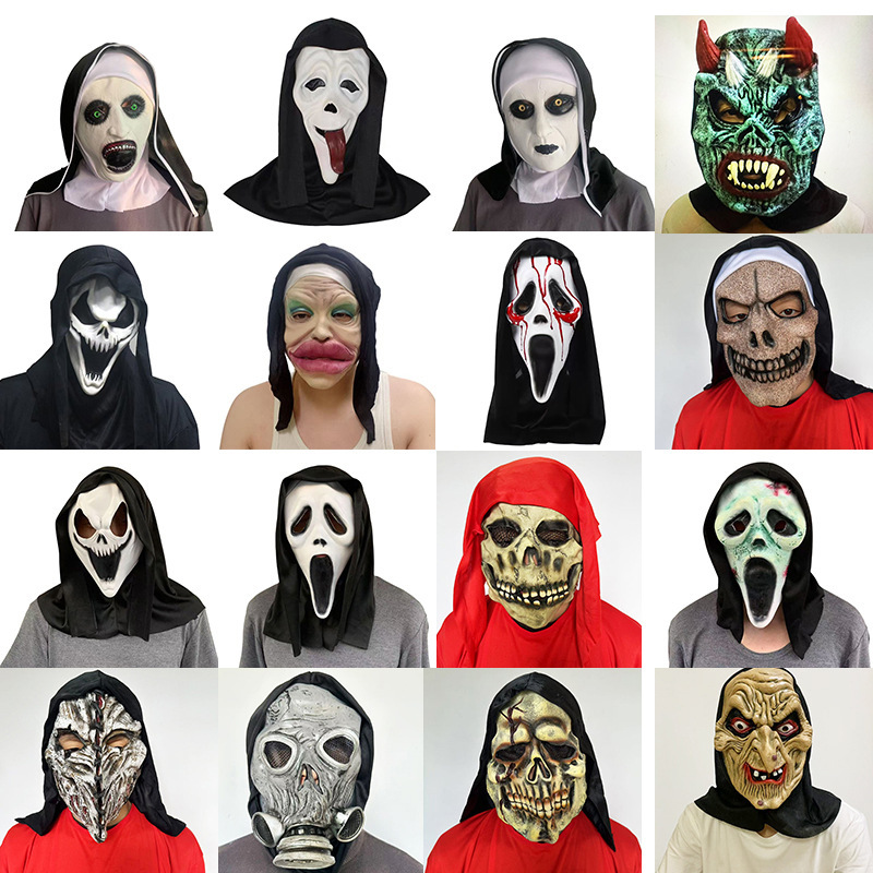 Fiesta de Halloween Horror Asustador Cabeza Encantamiento 2 Horror Fantasma Caras completas Brujas Gritando Monjas Serie Máscaras