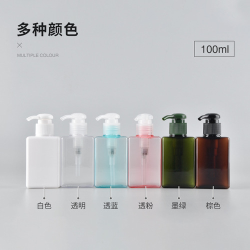 PETG 100ml square lotion bottle shower gel bottle shampoo lotion bottle travel refill bottle hand sanitizer bottle