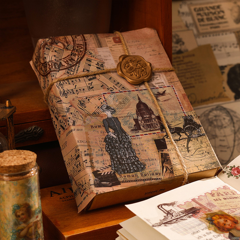 Recuerdos es un castillo serie retro diario impermeable pegatinas bolsa de papel retro niños pegatinas creativo PVC pegatinas