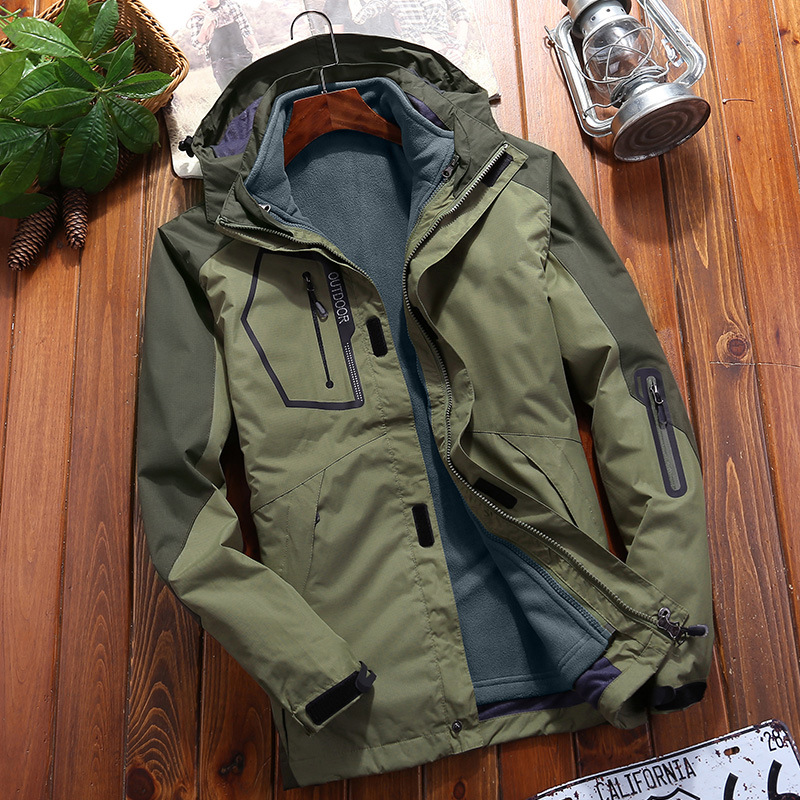 Hombres y mujeres de dos piezas a prueba de viento impermeable al aire libre deportes forro polar chaqueta montañismo ropa al por mayor