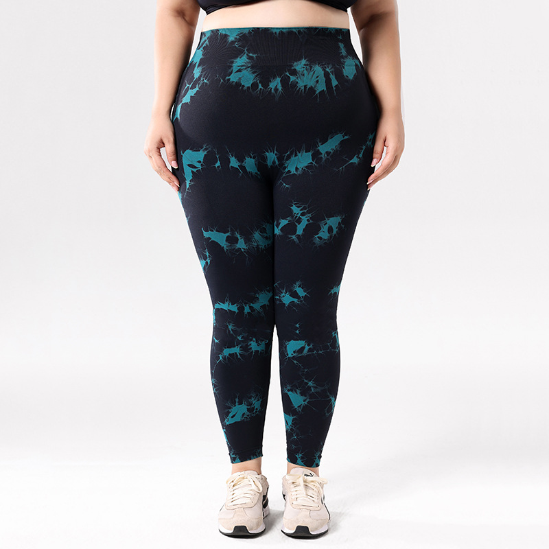 Europa y los Estados Unidos de tamaño grande atado teñido pantalones de calzada de mujer cintura alta abdominal ajustado pantalones deportivos de cadera de miel de melocotón para correr pantalones de fitness