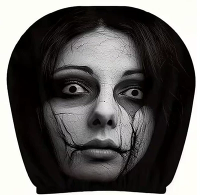 Cross-border Amazon best-selling universal pullover printed, Universal seat cover - scary-girl-double-sided-printing-1-piece