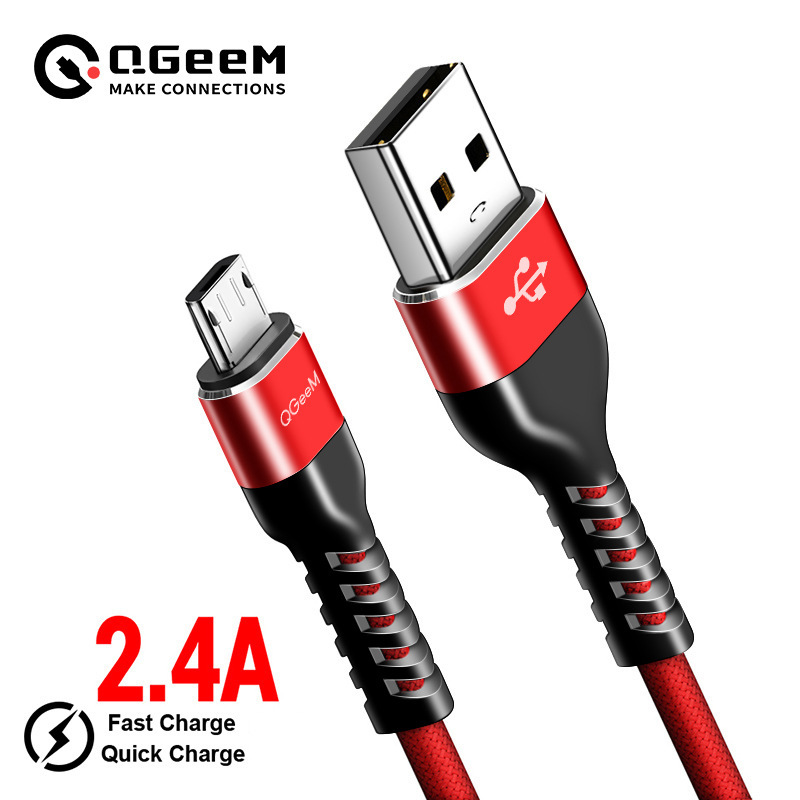 Micro USB data cable wholesale 2.4A Android fast charging line aluminum case braided charging cable for Samsung millet