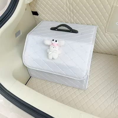 Car storage bag/box | women - big-eye-plush-rabbit-white-storage-box-large