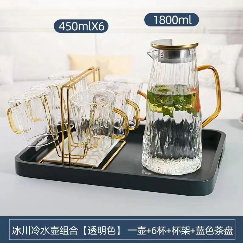 Nuevo traje de alta borosilicato glaciar botella de agua fría traje grueso vidrio gran capacidad olla creativa resistente al calor botella de agua fría