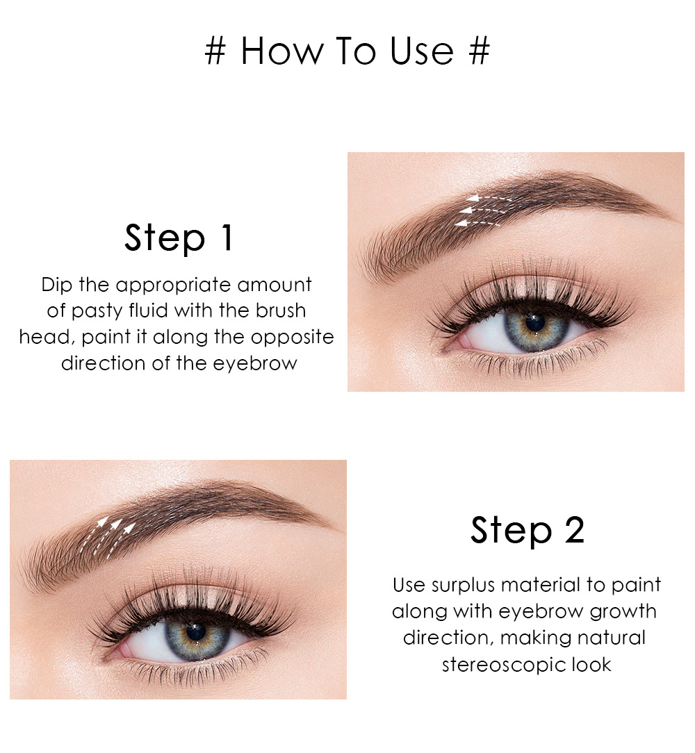 Carina QIBEST 3D crème, décoloration, sans halo, liquide, imperméable, Anti-transpiration, maquillage Gel de teinture des sourcils_voghion.com