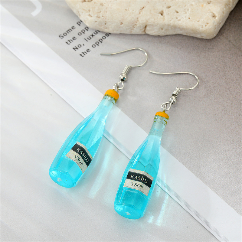 Creative Trend Simulation Wine Pendant Ear Hook Earrings display picture 4