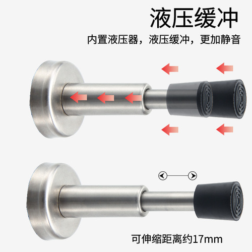 Door stop lift door top hydraulic buffer telescopic anti-collision stainless steel rubber door handle anti-collision door lock protector