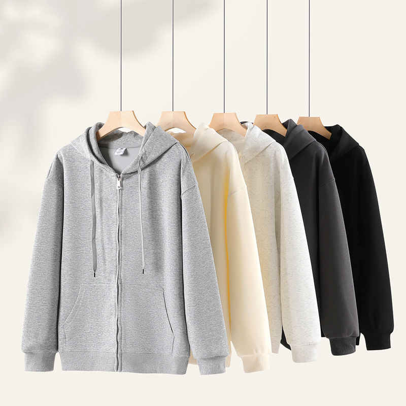 Suéter americano pesado para hombre primavera y otoño nuevo estilo chaqueta de punto simple suelta chaqueta con capucha pareja deportes casual top