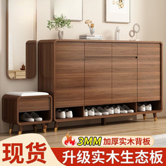 入户门鞋柜大容量进门客厅玄关家用门口实木中式储物柜新中式鞋柜