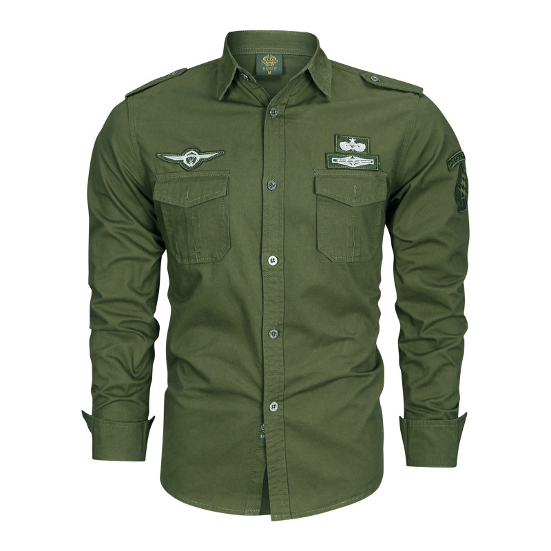 2023 transfronterizo AliExpress Amazon Primavera y Otoño Nueva ropa de trabajo de los hombres de manga larga camisa al aire libre más tamaño camisa casual