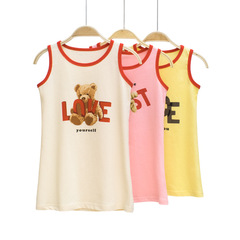 27home girls vest summer new style children's printed sleeveless dress baby mid-length skirt wholesale