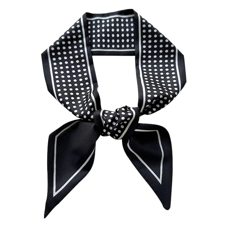 De gama alta simple bufanda de seda luz estilo de lujo banda de pelo arco lunares cinta moda todo-partido pequeño regalo