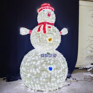 Large Creative 3D Snowman Lighting for Lantern Festival, Internet-Famous Outdoor Waterproof Customizable Square Mall Illumination Fixture