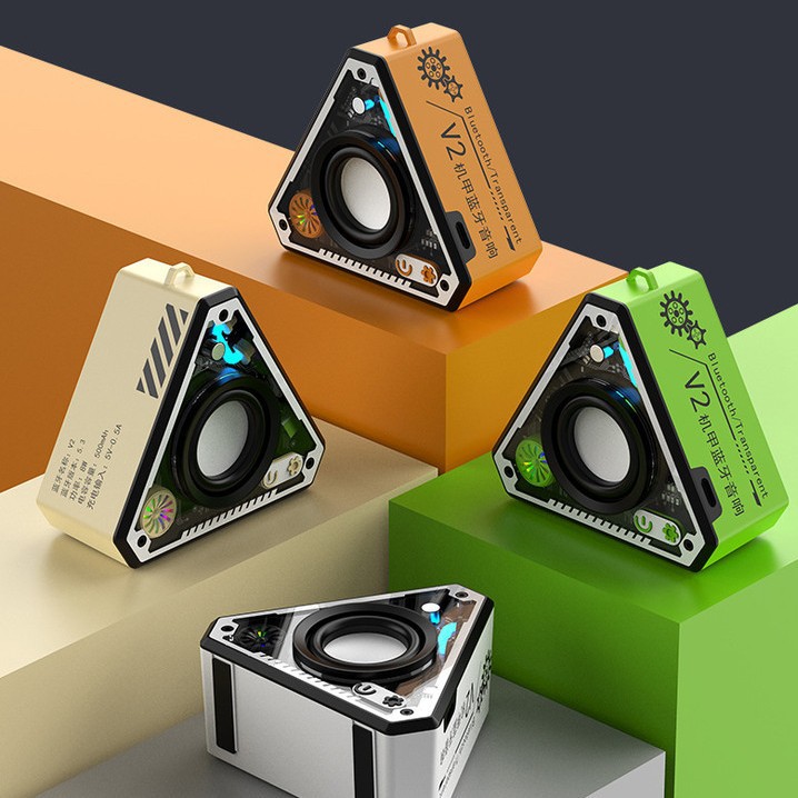 Customized V2 Bluetooth Speaker Cool Mecha Outdoor Wireless Bluetooth Audio Portable Subwoofer Hifi Surround Sound Effect