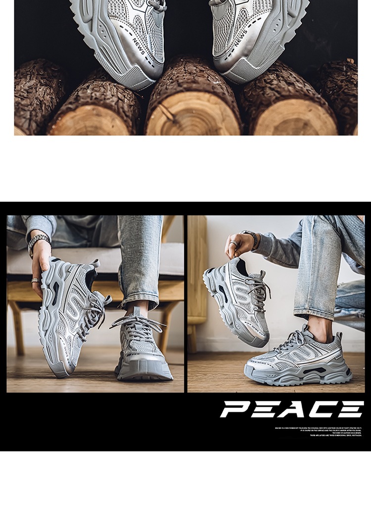 Scarpe estive sportive e casual da uomo, riflettenti 3M, personalizzate, versatili, con suola spessa, alla moda, con rialzo in altezza._voghion.com