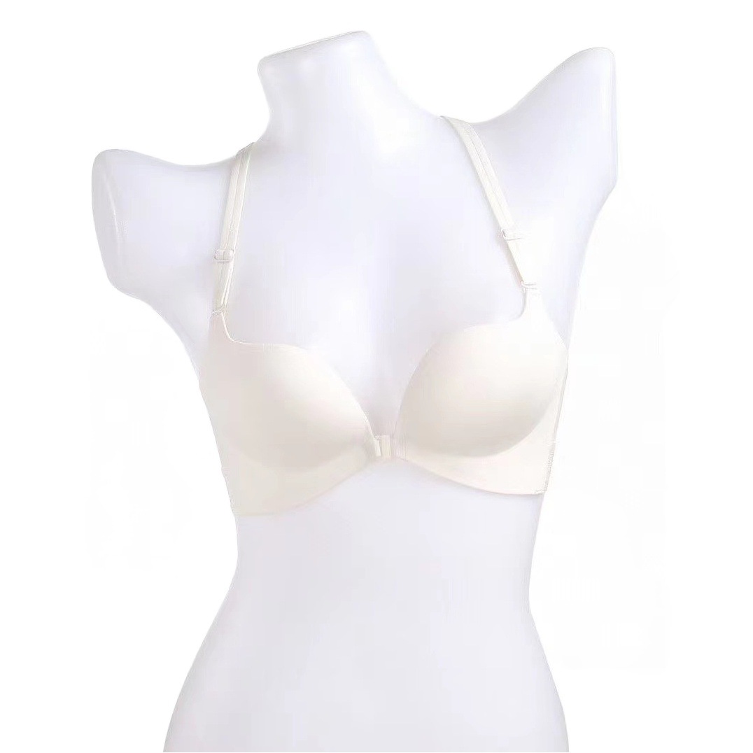 Nuevo 2119 simple moda brillante Cruz trasera frente hebilla ropa interior de las mujeres sexy push up medio grueso sujetador verano