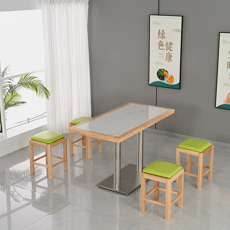 Снэк-магазин столов из каменной плиты из цельного дерева