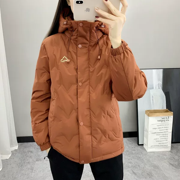 Winter down Warm Outdoor Sports Fashion Thermal Hooded Running Long Sleeve Windproof Mountaineering Charge Jacket Windbreaker