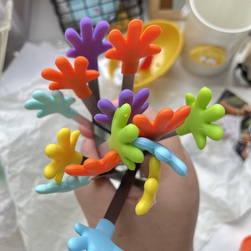 Stainless steel silicone palm ice cube sandwich baked snacks sugar cube food clip mini silicone clip