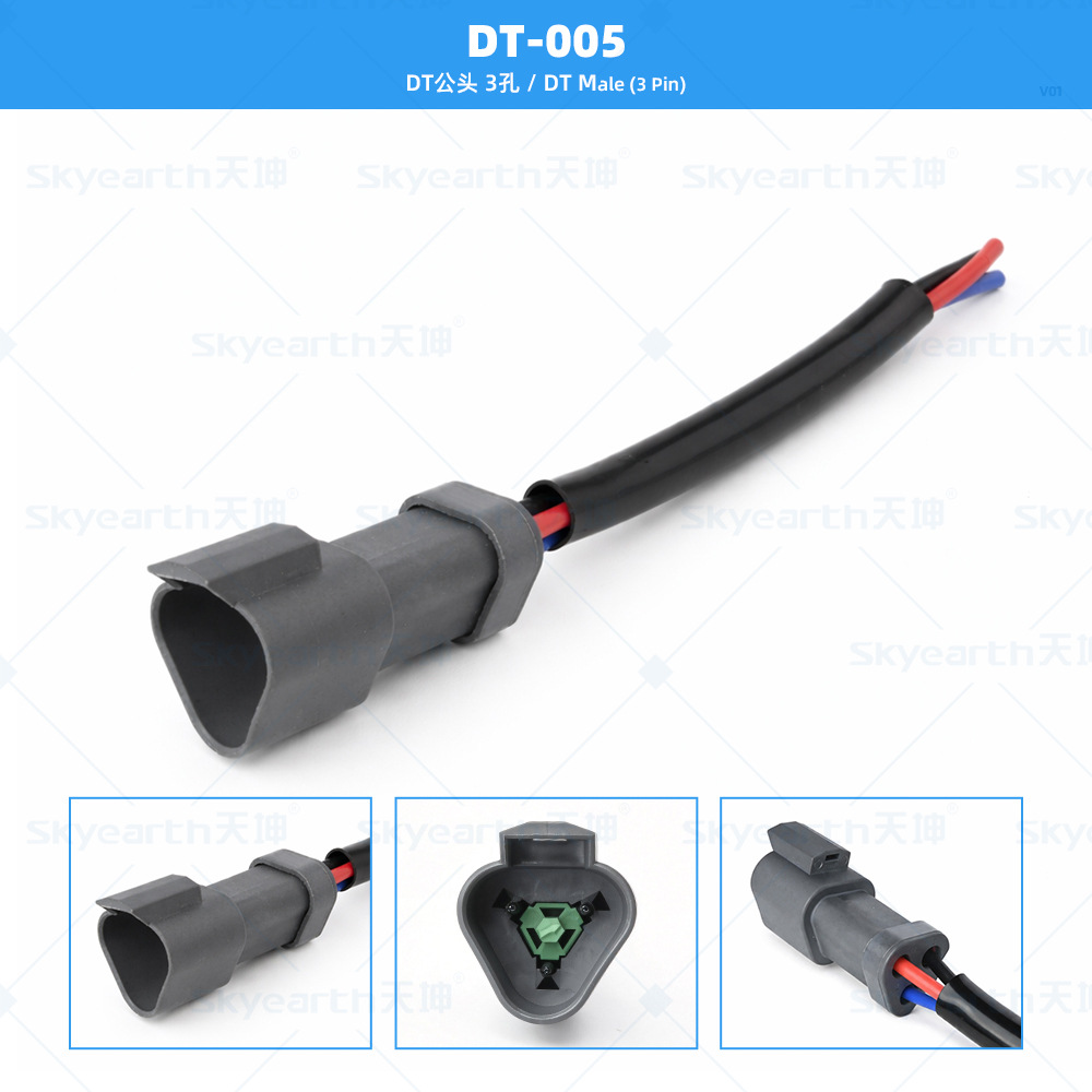 arnés de cables DTM especial para lámpara de trabajo LED de automóvil a prueba de agua DT macho y hembra línea de conversión tipo Y