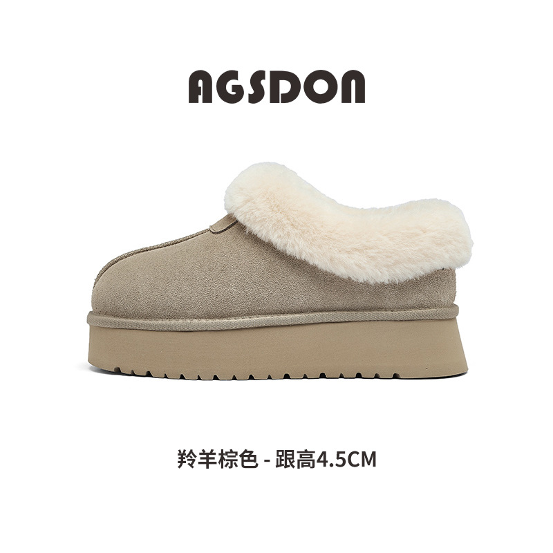 Botas de nieve Augushiden para mujer, otoño-invierno 2025, nuevas botas cortas de moda con suela gruesa, forro de felpa y forro polar.