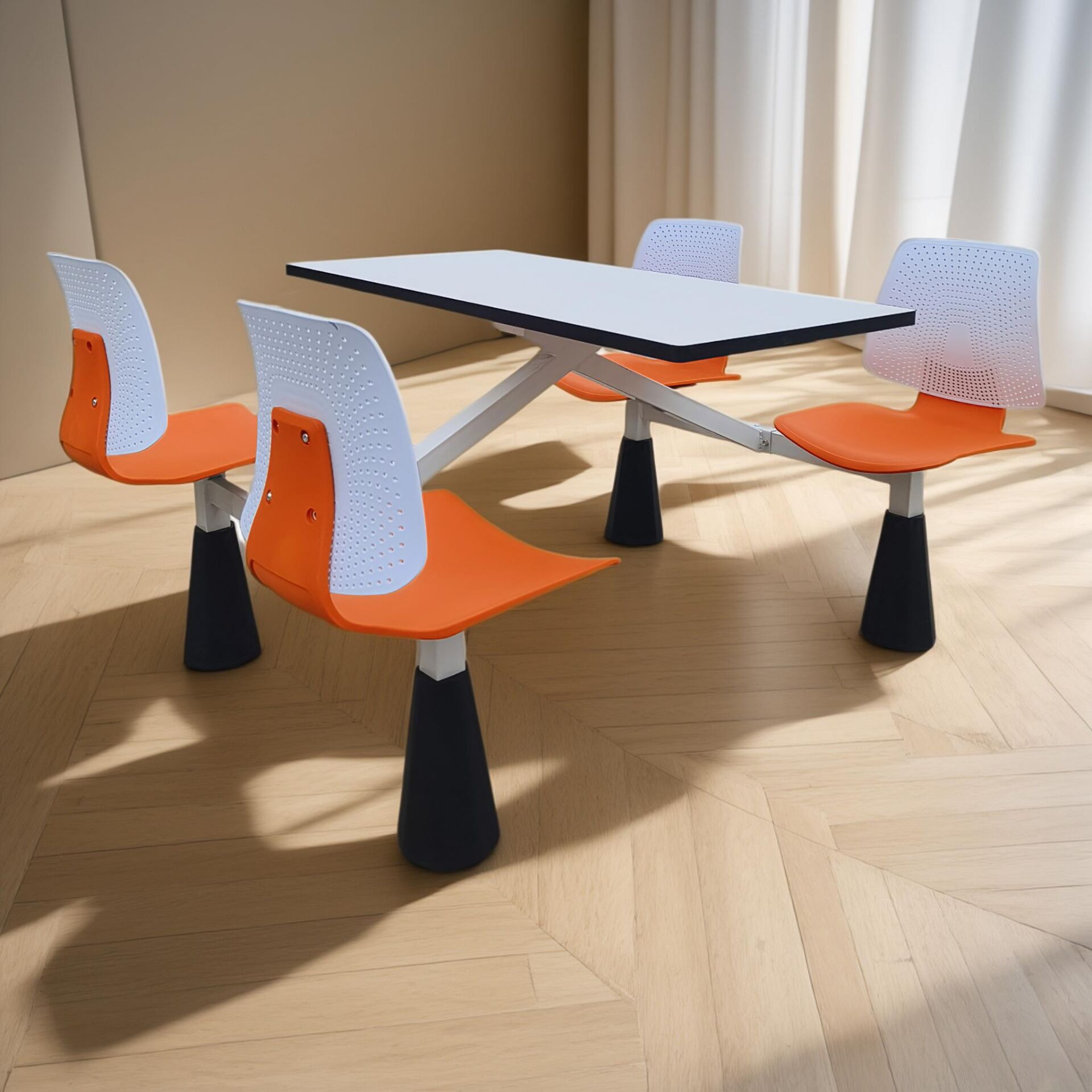 Mesa y silla de comida rápida comedor de la escuela comedor de personal comedor de alta velocidad comedor de 4 personas mesa de comedor combinada