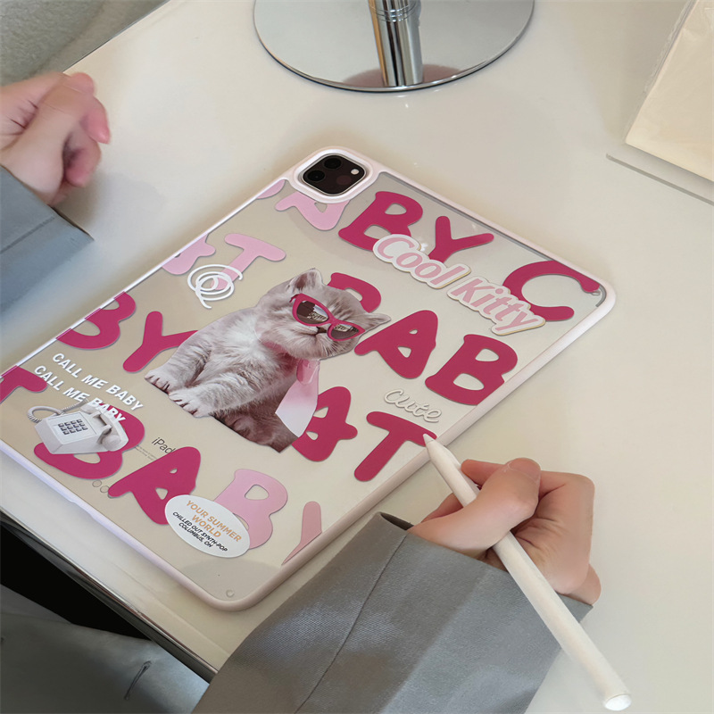 Sunglasses English Cat Suitable for Apple iPad Protective Cover 2021 Tablet Case Cute 11inch Air4 Creative