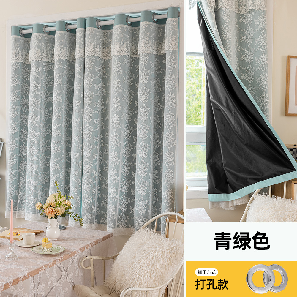 Cortinas Keqiao 2025 nuevas cortinas totalmente opacas instalación sin perforación cortina de puerta cortina de partición barra de cortina juego completo