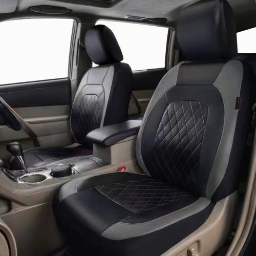 Cubierta de asiento de coche de comercio exterior transfronterizo de una sola línea de diamante de tela escocesa de cuero acolchado de cuero de PVC de cuero de la PU cubierta de asiento universal del coche