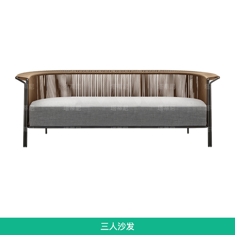 Conjunto de sofá sencillo para exteriores, resistente a la lluvia y al sol, combinación de muebles de ocio para jardín, balcón y terraza. image 9
