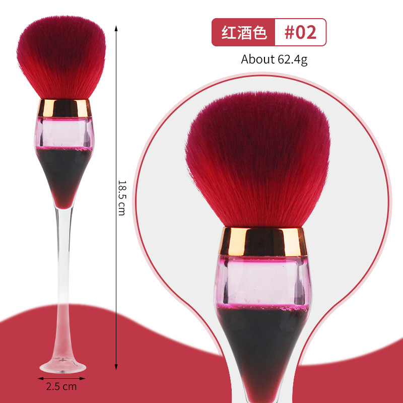 Nuevo cepillo de polvo de manicura transfronterizo tipo reloj de arena cepillo de limpieza de pelo suave herramientas de maquillaje de polvo de limpieza