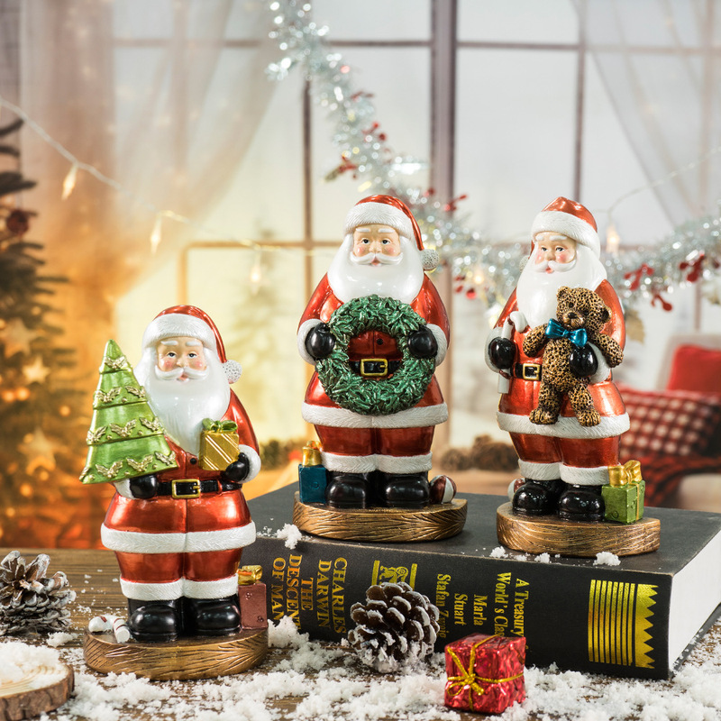 国境を越えた新しいサンタクロースの装飾品ホームクリスマスクリスマス装飾雰囲気シーンレイアウト樹脂工芸品|undefined